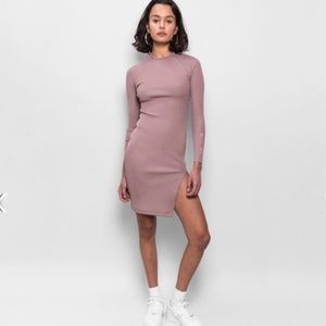 KITH XS Hanna Fitted Rib Dress - Mauve